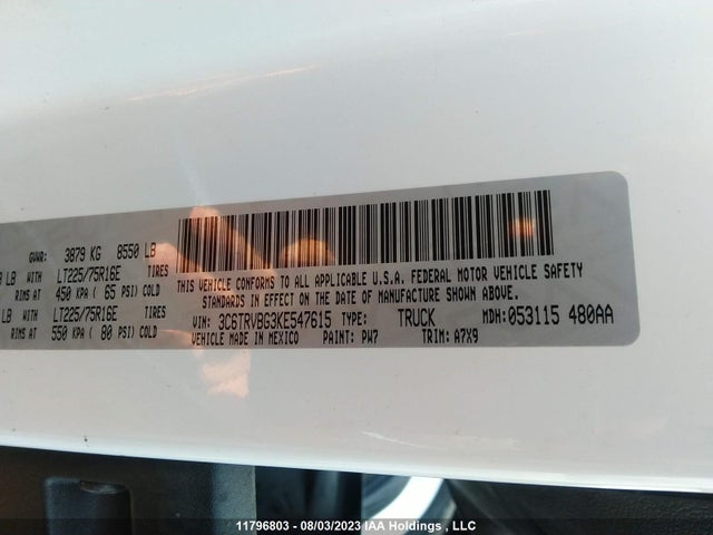 3C6TRVBG3KE547615 RAM Promaster 1500 1500 High