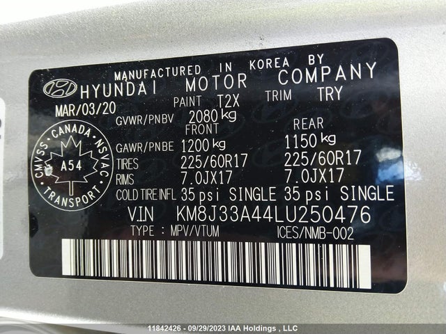 Hyundai Tucson Preferred 2020 KM8J33A44LU250476 Image 9