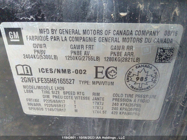 Chevrolet EQUINOX LT 2017 2GNFLFE35H6165527 Image 9