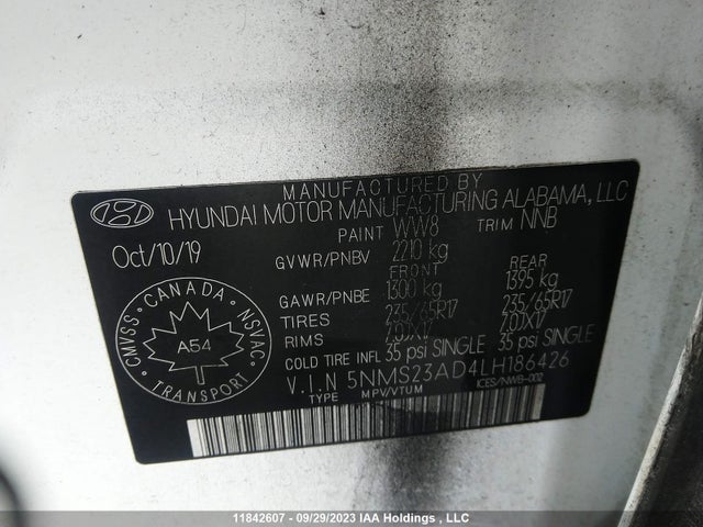 Hyundai Santa Fe Essential 2020 5NMS23AD4LH186426 Image 9