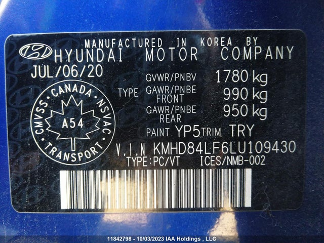 Hyundai Elantra Preferred 2020 KMHD84LF6LU109430 Image 9