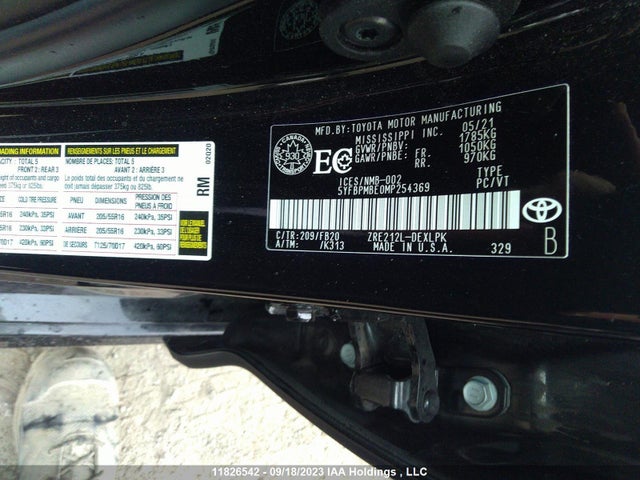 Toyota Corolla L/le/xle 2021 5YFBPMBE0MP254369 Image 9