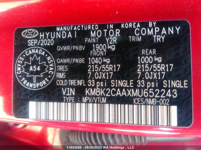 Hyundai Kona Preferred 2021 KM8K2CAAXMU652243 Image 9