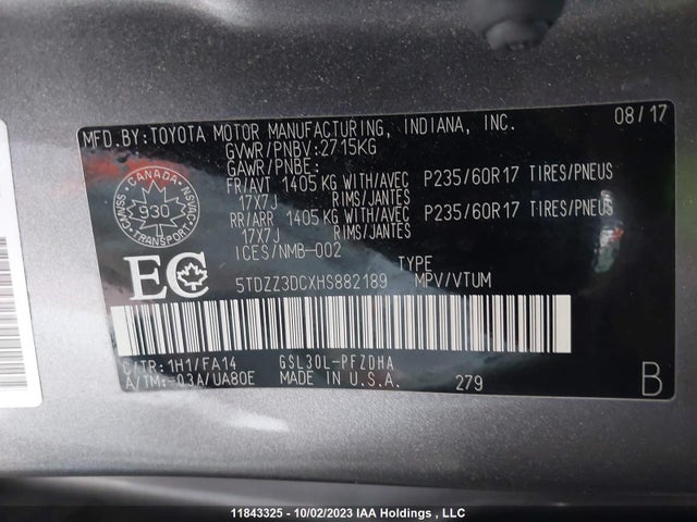 Toyota SIENNA 2017 5TDZZ3DCXHS882189 Image 9