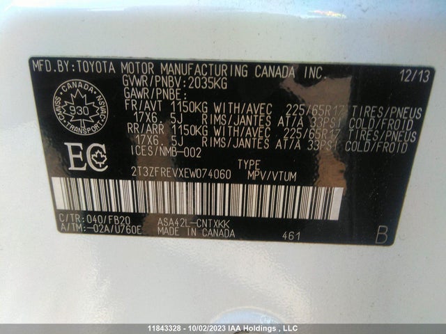 Toyota RAV4 LE 2014 2T3ZFREVXEW074060 Image 9