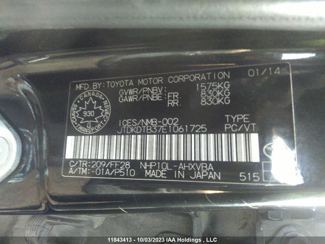 Toyota PRIUS C 2014 JTDKDTB37E1061725 Image 9