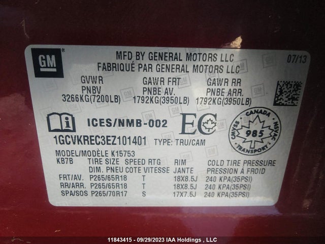 Chevrolet Silverado 1500 Lt 2014 1GCVKREC3EZ101401 Image 9