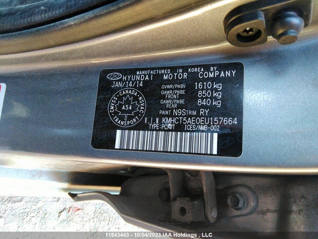 Hyundai ACCENT GL 2014 KMHCT5AE0EU157664 Image 9