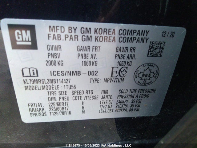 Chevrolet Trailblazer Lt 2021 KL79MRSL3MB114427 Image 9