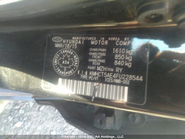 Hyundai ACCENT GL 2015 KMHCT5AE4FU228544 Image 9
