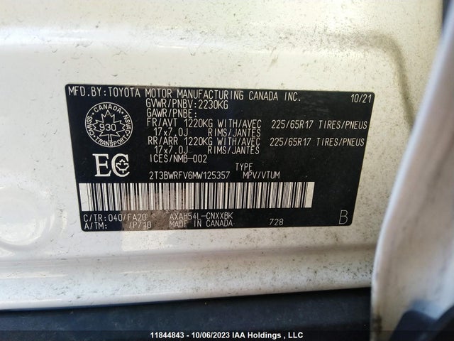 Toyota RAV4 HYBRID 2021 2T3BWRFV6MW125357 Image 9
