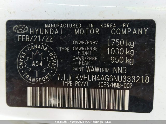 Hyundai Elantra Ultimate 2022 KMHLN4AG6NU333218 Image 9