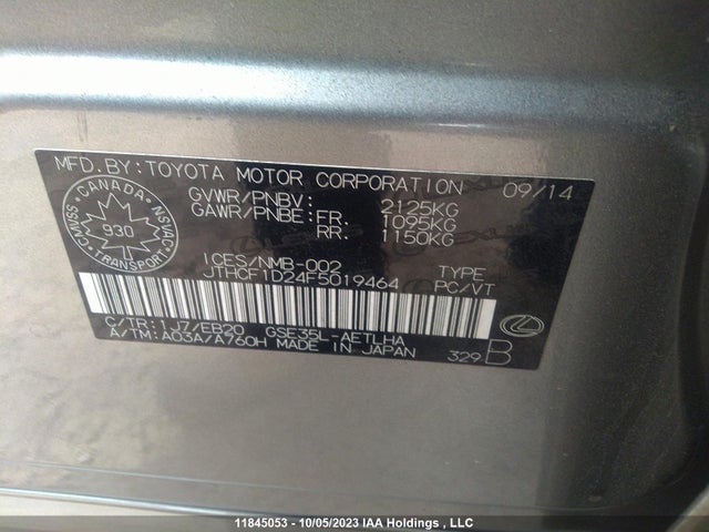 Lexus IS 250 2015 JTHCF1D24F5019464 Image 9