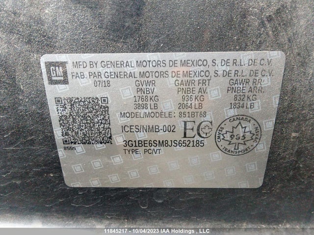 Chevrolet CRUZE LT 2018 3G1BE6SM8JS652185 Image 9