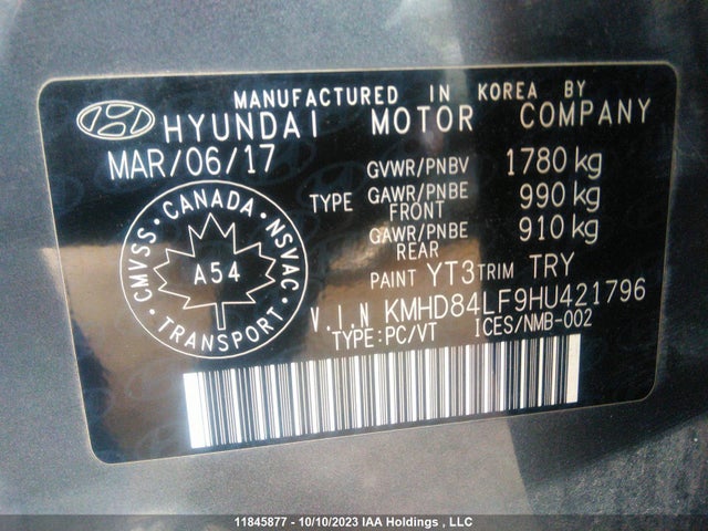 Hyundai ELANTRA GL 2017 KMHD84LF9HU421796 Image 9