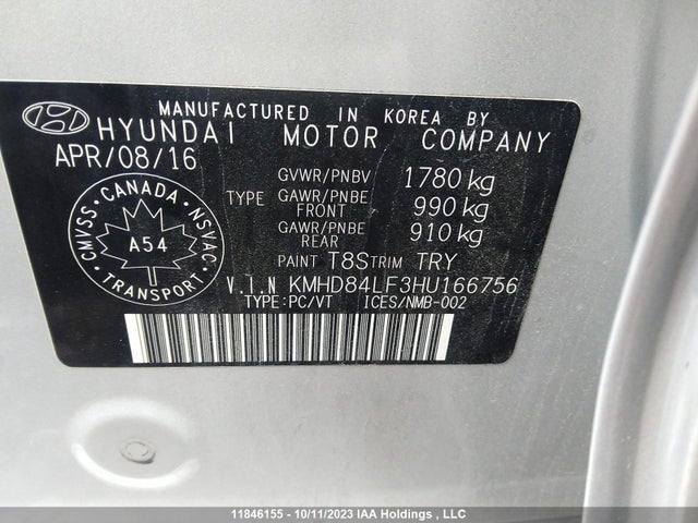 Hyundai ELANTRA GL 2017 KMHD84LF3HU166756 Image 9