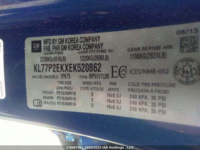 Chevrolet Orlando Lt 2014 KL77P2EKXEK520862 Image 9