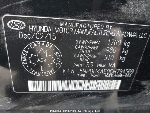 Hyundai Elantra Le-r 2016 5NPDH4AE0GH794569 Image 9
