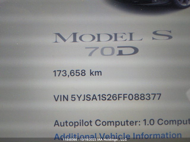 5YJSA1S26FF088377 Tesla Model S 85d/70d/90d/p90d