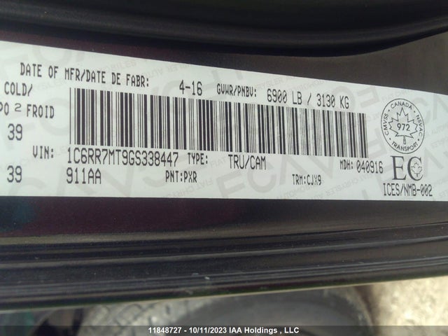 1C6RR7MT9GS338447 RAM 1500 Sport