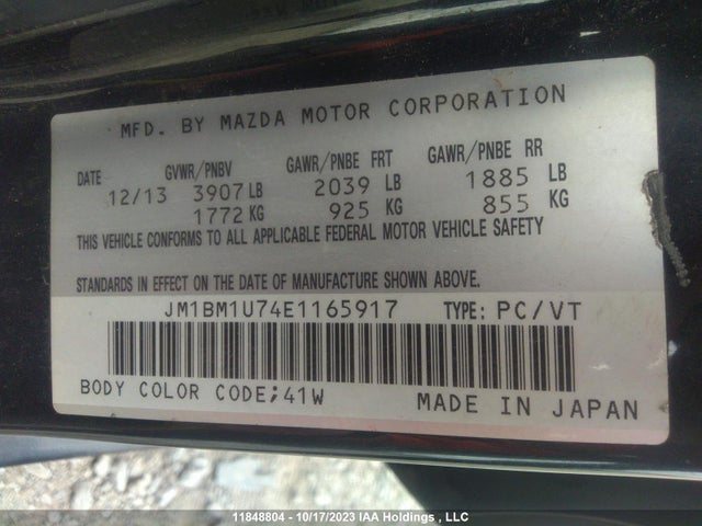 Mazda Mazda3 Gx-sky 2014 JM1BM1U74E1165917 Image 9