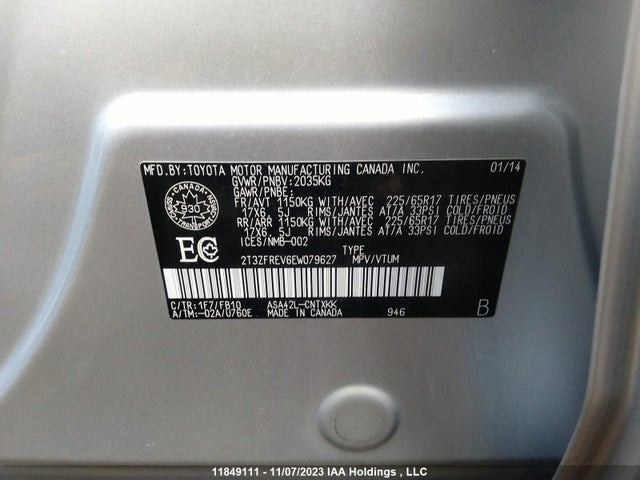 Toyota RAV4 LE 2014 2T3ZFREV6EW079627 Image 9