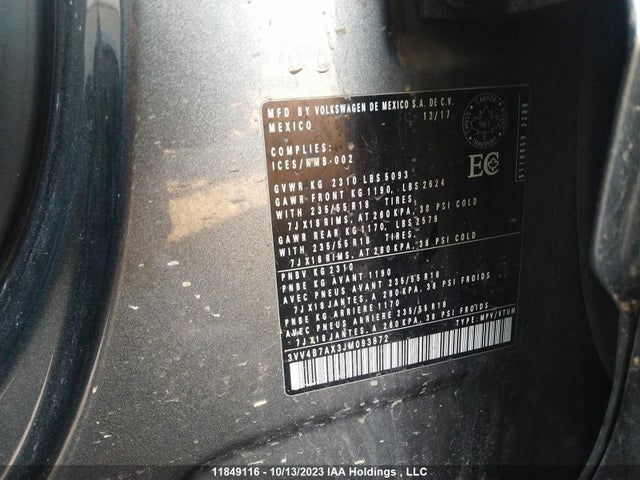 3VV4B7AX3JM093872 Volkswagen Tiguan Highline