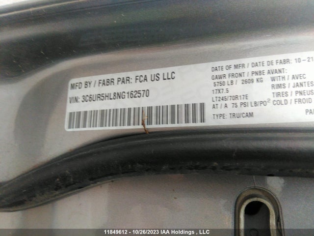 3C6UR5HL8NG162570 RAM 2500 Tradesman