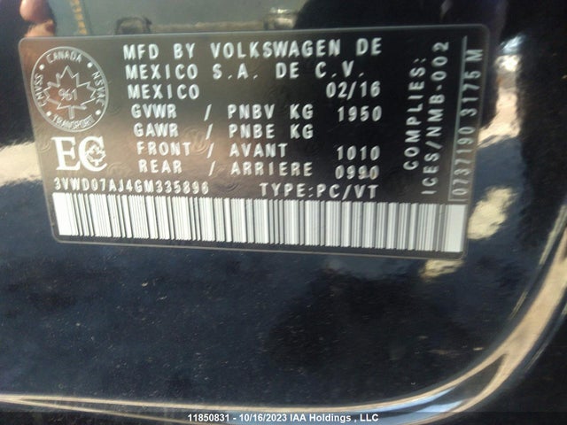 3VWD07AJ4GM335896 Volkswagen JETTA