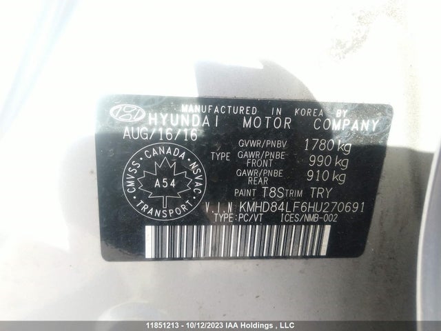 Hyundai Elantra 2017 KMHD84LF6HU270691 Image 26