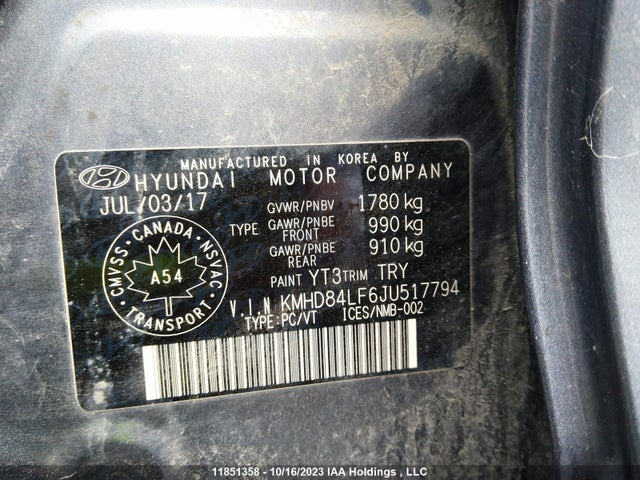 Hyundai ELANTRA GL 2018 KMHD84LF6JU517794 Image 9