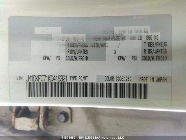JM1DKFC71K0418321 Mazda Cx-3 Gs