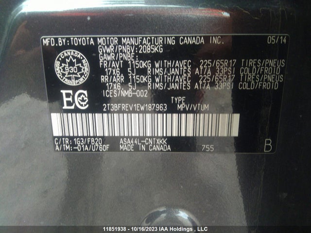 Toyota RAV4 LE 2014 2T3BFREV1EW187963 Image 9