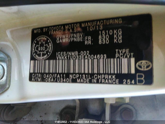 Toyota Yaris Ce/le/se 2014 VNKKTUD33EA004693 Image 9