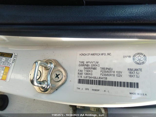 5J8TB4H58JL804708 Acura Rdx Tech