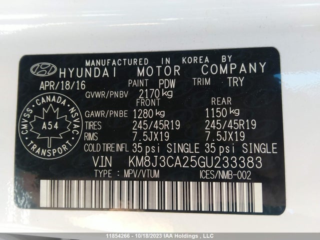 Hyundai TUCSON 2016 KM8J3CA25GU233383 Image 9