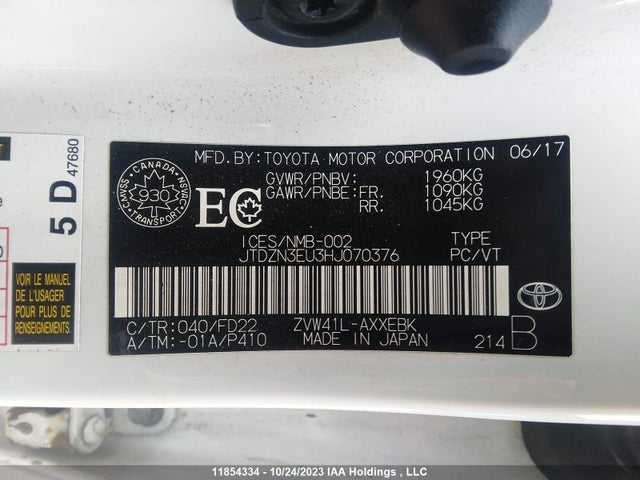 Toyota PRIUS 2017 JTDZN3EU3HJ070376 Image 9