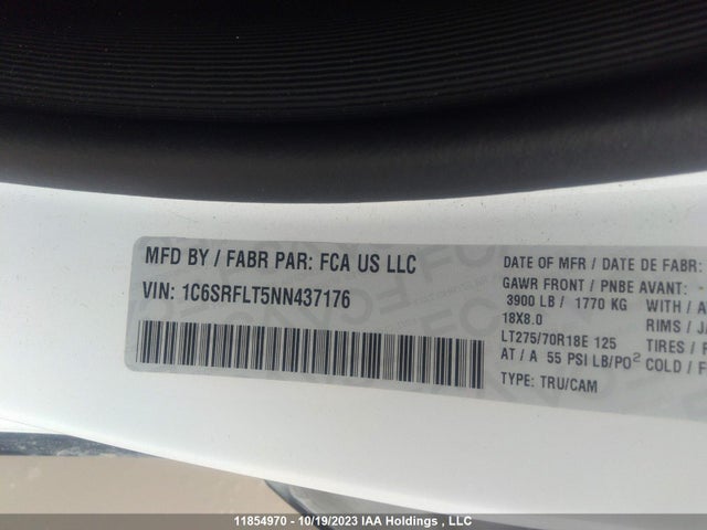 1C6SRFLT5NN437176 RAM 1500 Rebel
