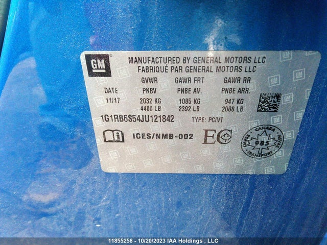 Chevrolet Volt Premier 2018 1G1RB6S54JU121842 Image 9