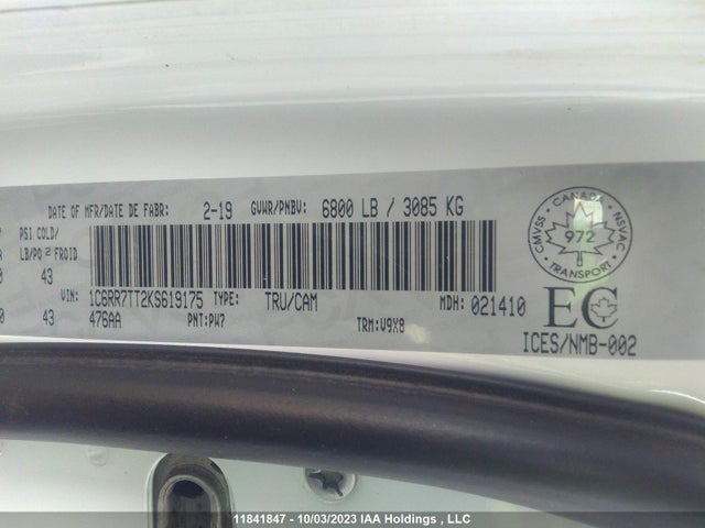 1C6RR7TT2KS619175 RAM 1500 Classic Slt