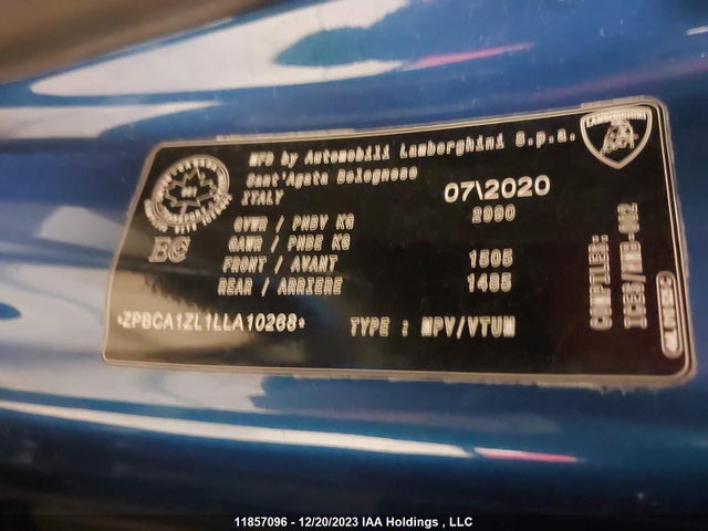 Lamborghini Urus 2020 ZPBCA1ZL1LLA10268 Image 9