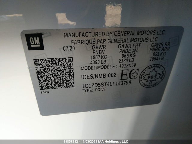 Chevrolet MALIBU LT 2020 1G1ZD5ST4LF143799 Image 9