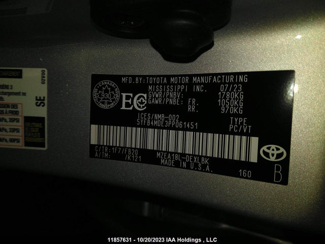 Toyota Corolla L/le 2023 5YFB4MDE3PP061451 Image 9