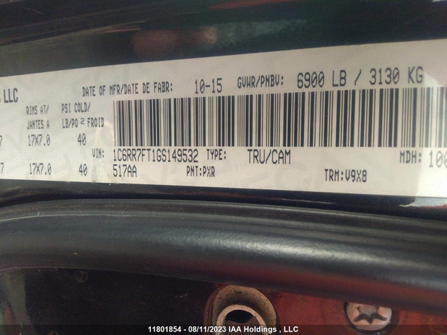 1C6RR7FT1GS149532 RAM 1500 St