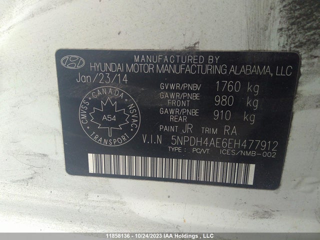 Hyundai ELANTRA GL 2014 5NPDH4AE6EH477912 Image 9