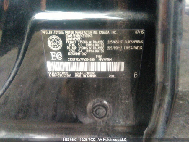 Toyota RAV4 LE 2015 2T3BFREV7FW364999 Image 9