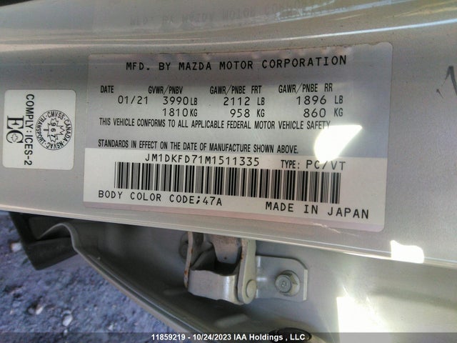 JM1DKFD71M1511335 Mazda Cx-3 Gt