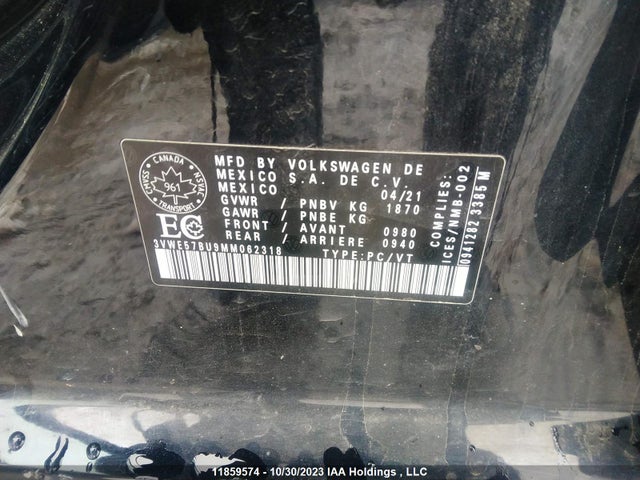 3VWE57BU9MM062318 Volkswagen Jetta Highline