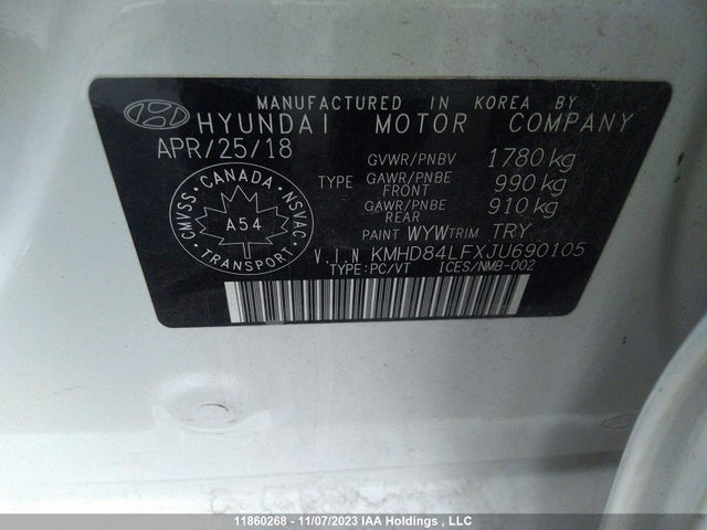 Aukcja sprzedaży 2018 Hyundai Elantra Gl, vin: KMHD84LFXJU690105, numer aukcji: 11860268