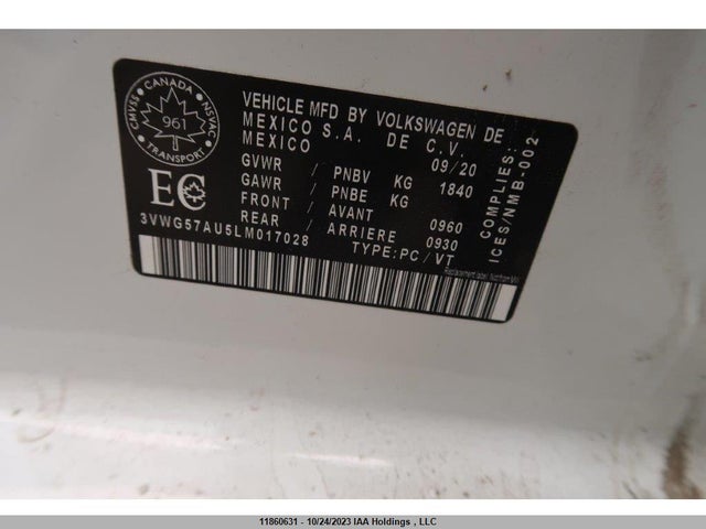 3VWG57AU5LM017028 Volkswagen Golf Comfortline/highline